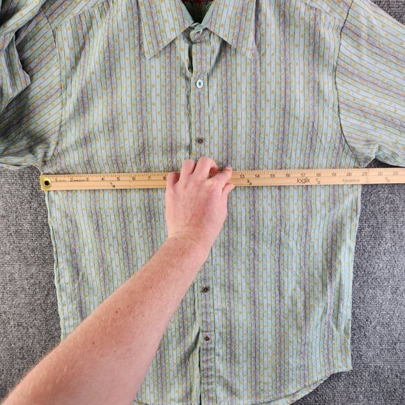 Robert Graham Men Multicolor Striped Geometric Long Sleeve Button Up Shirt ~Med - Picture 10 of 16